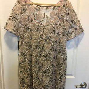 Adrianna Papell Embroidered Sheath Dress 18W